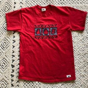 Oarsman 913 Red Vintage Cat T Shirt Women’s LG